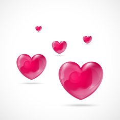 Glossy Red Heart Valentine's Day illustration