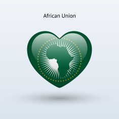 Love African Union symbol Heart flag icon N2