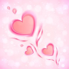 Abstract flowing hearts vector Valentines card