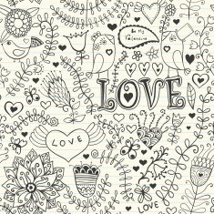 Romantic seamless pattern with hearts N119