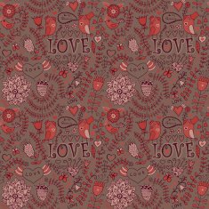 Romantic seamless pattern with hearts N124