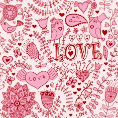 Romantic seamless pattern with hearts N129