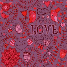 Romantic seamless pattern with hearts N133