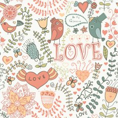 Romantic seamless pattern with hearts N137