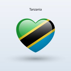Love Tanzania symbol Heart flag icon N2