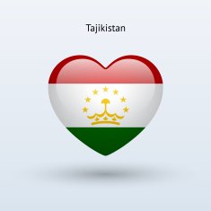 Love Tajikistan symbol Heart flag icon N2