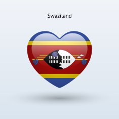 Love Swaziland symbol Heart flag icon N2