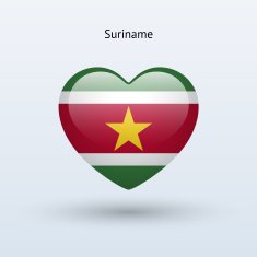Love Suriname symbol Heart flag icon N2