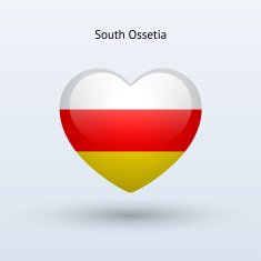 Love South Ossetia symbol Heart flag icon N2