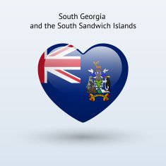 Love South Georgia and Sandwich Islands symbol Heart flag icon N2