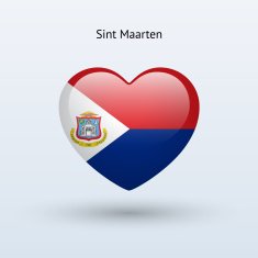 Love Sint Maarten symbol Heart flag icon N2
