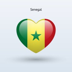 Love Senegal symbol Heart flag icon N2