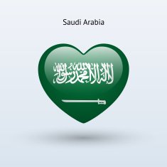 Love Saudi Arabia symbol Heart flag icon N2