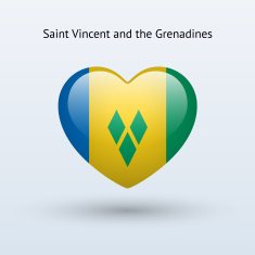 Love Saint Vincent and the Grenadines symbol Heart flag icon N2