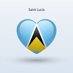Love Saint Lucia symbol Heart flag icon N2