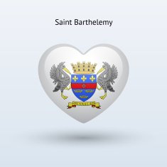 Love Saint Barthelemy symbol Heart flag icon N2