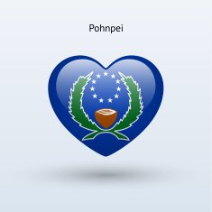 Love Pohnpei symbol Heart flag icon N2