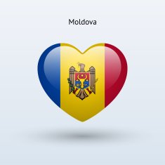 Love Moldova symbol Heart flag icon N2