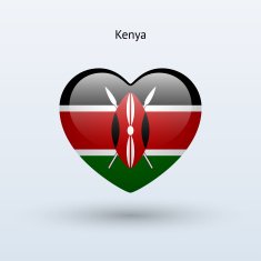 Love Kenya symbol Heart flag icon N2