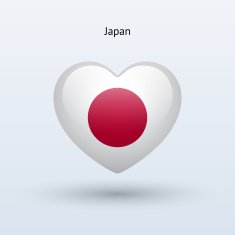 Love Japan symbol Heart flag icon N2