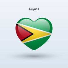 Love Guyana symbol Heart flag icon N2