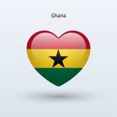 Love Ghana symbol Heart flag icon N2