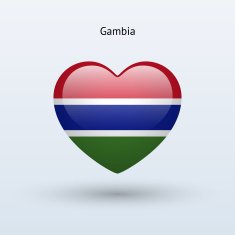 Love Gambia symbol Heart flag icon N2