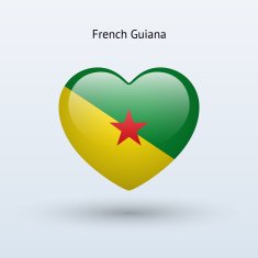 Love French Guiana symbol Heart flag icon N2