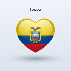 Love Ecuador symbol Heart flag icon N2