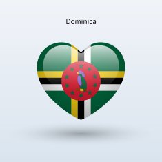 Love Dominica symbol Heart flag icon N2