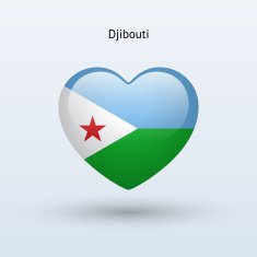 Love Djibouti symbol Heart flag icon N2