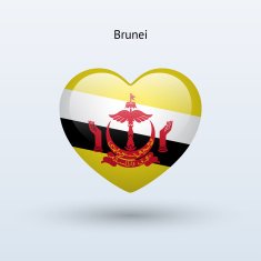 Love Brunei symbol Heart flag icon N2