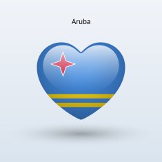 Love Aruba symbol Heart flag icon N2
