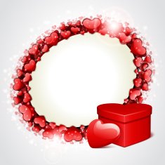 Valentine's day frame vector background