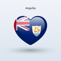 Love Anguilla symbol Heart flag icon N2