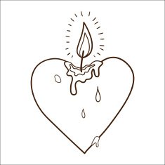Heart burning candle N2