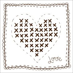 Handkerchief with embroidery heart