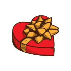 Present box with ribbon and bow N15