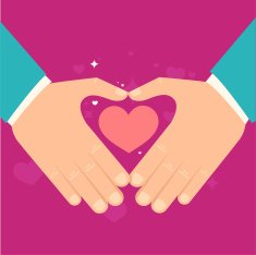 Vector valentine day greeting card in flat style