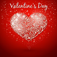 red background white heart N2