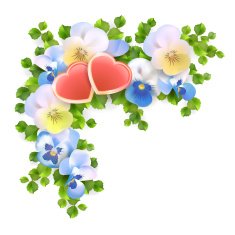 Vector bouquet flowers hearts on white background N2