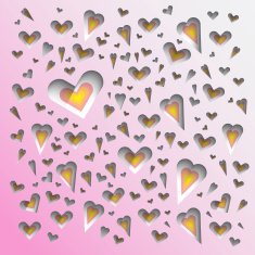 3d background with cut hearts paper look
