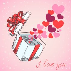 Valentine's hearts fly gift box