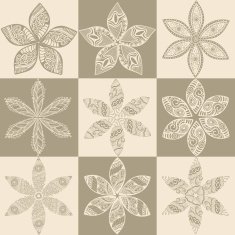 Set of four colorful floral patterns