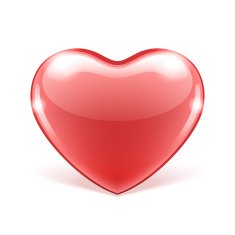Red shiny heart shape