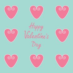 Pink hearts Happy Valentines Day card