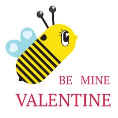 Valentine's day postcard with bee
