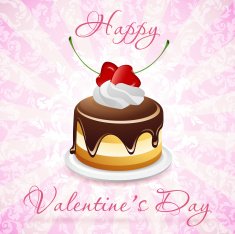Happy Valentine's Day Card with Cake N2