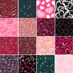 Romantic seamless patterns Valentine's day textures N3