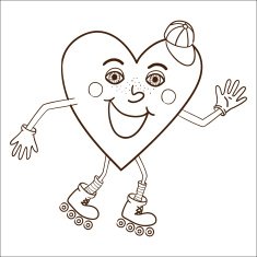 Happy heart abstract character